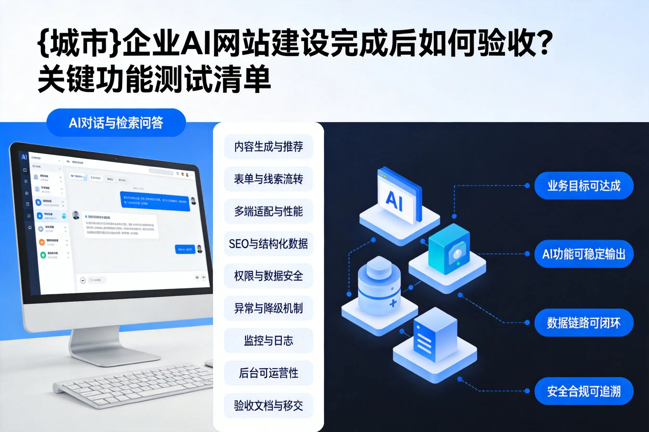 珠海企业AI网站建设完成后如何验收？关键功能测试清单