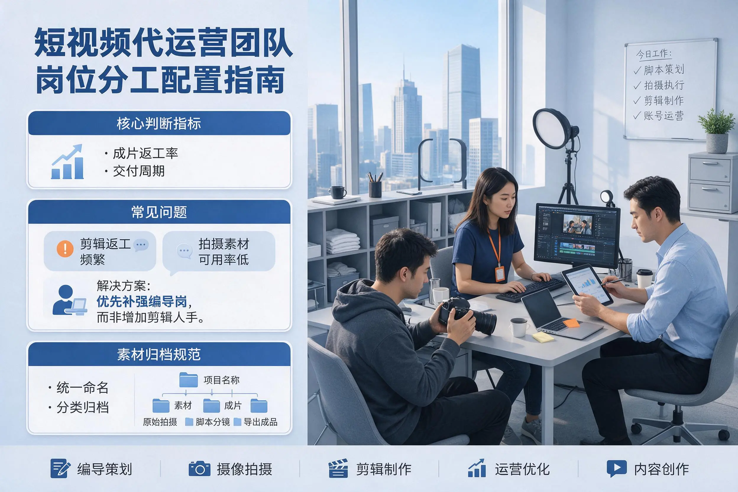 短视频代运营团队如何配置？珠海企业岗位分工科普说明