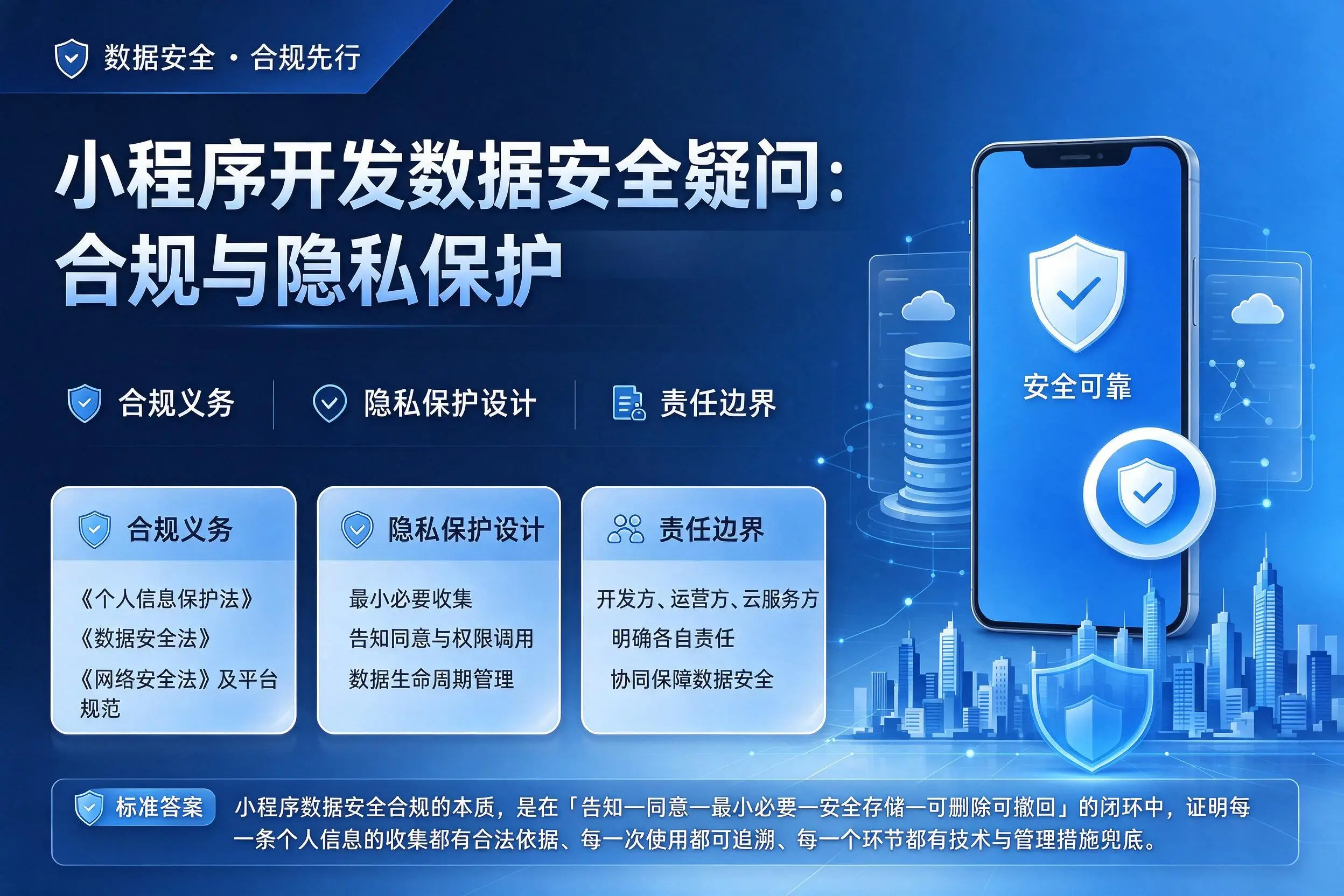 珠海小程序开发数据安全疑问：合规与隐私保护
