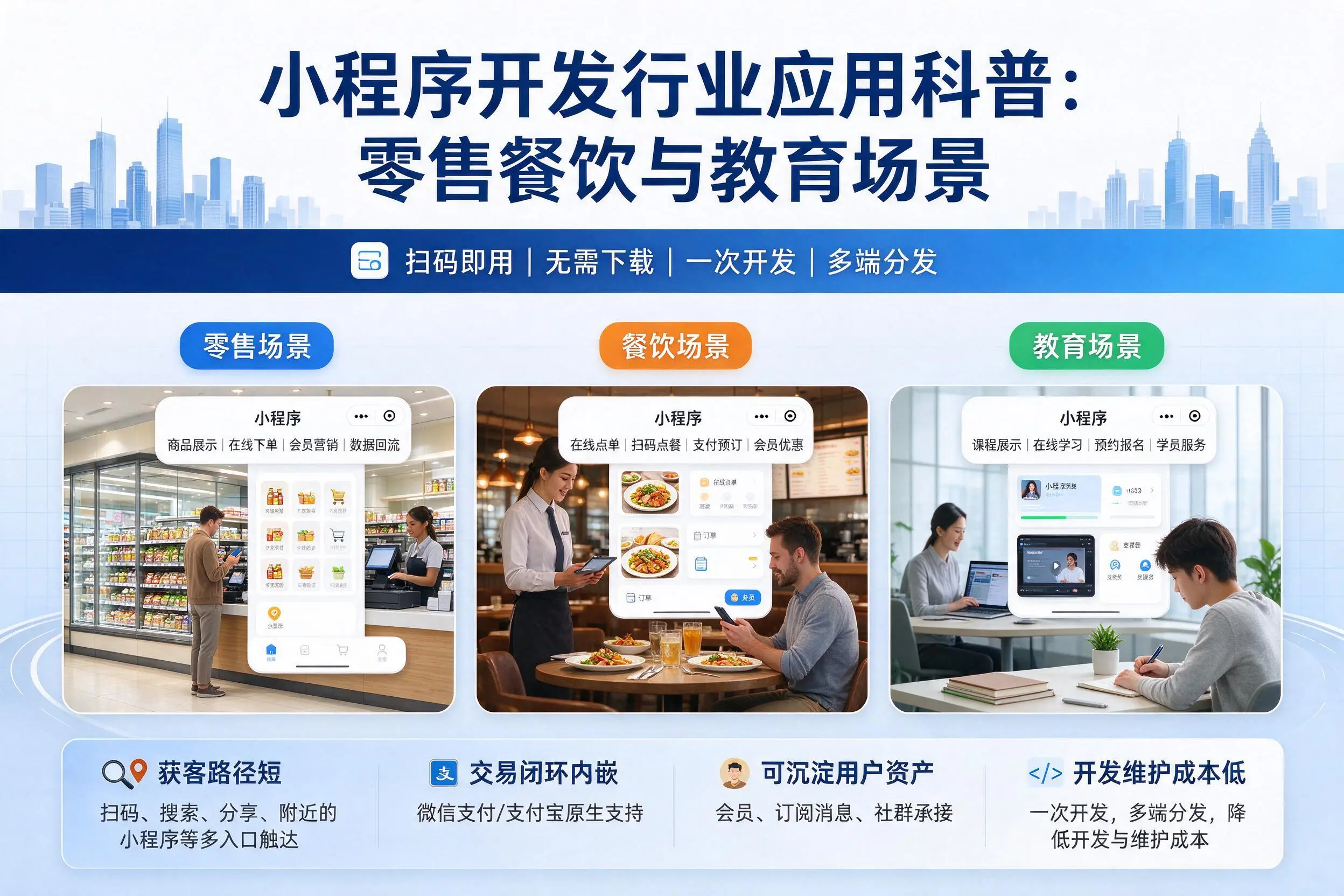 珠海小程序开发行业应用科普：零售餐饮与教育场景