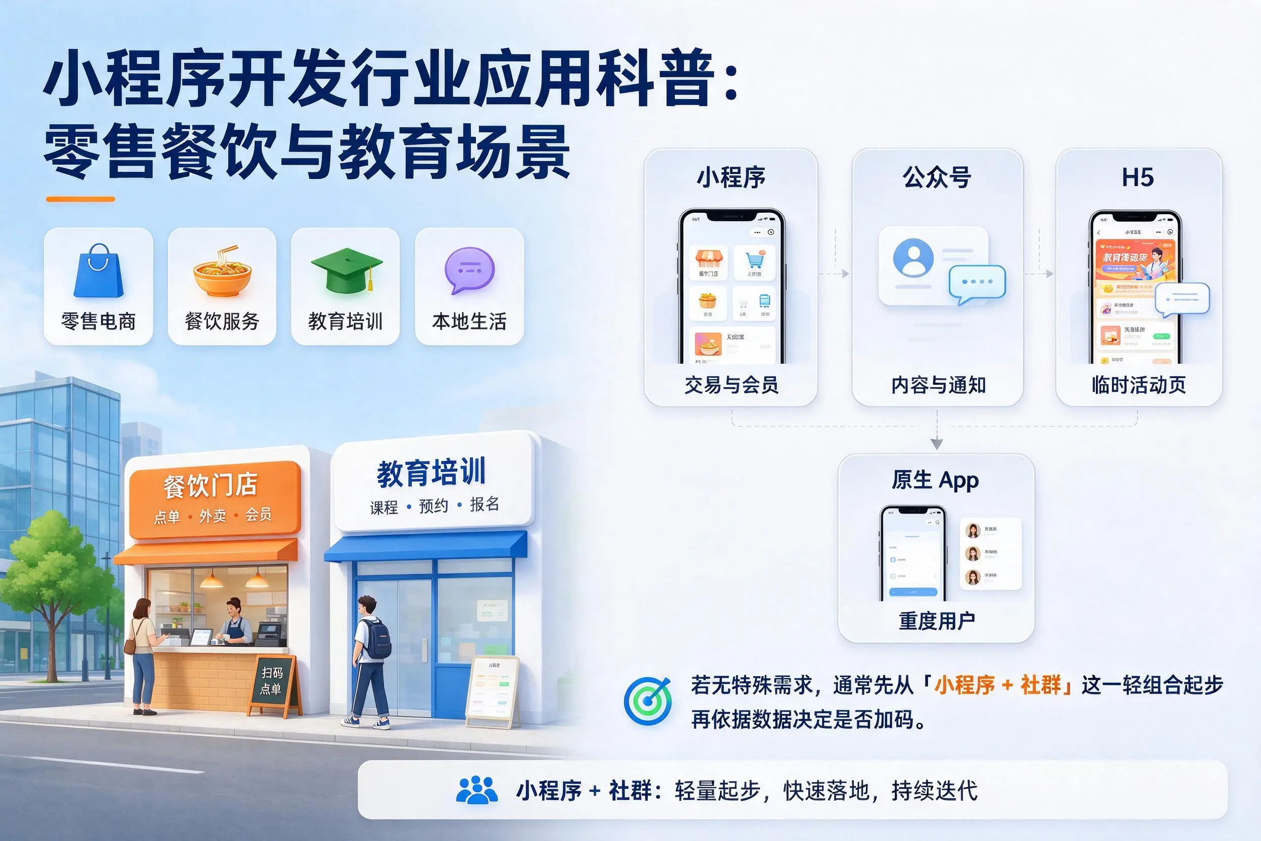 珠海小程序开发行业应用科普：零售餐饮与教育场景