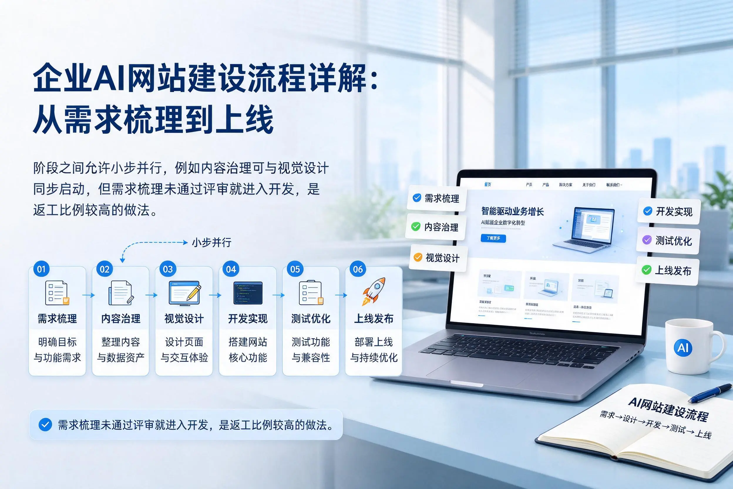 珠海企业AI网站建设流程详解:从需求梳理到上线