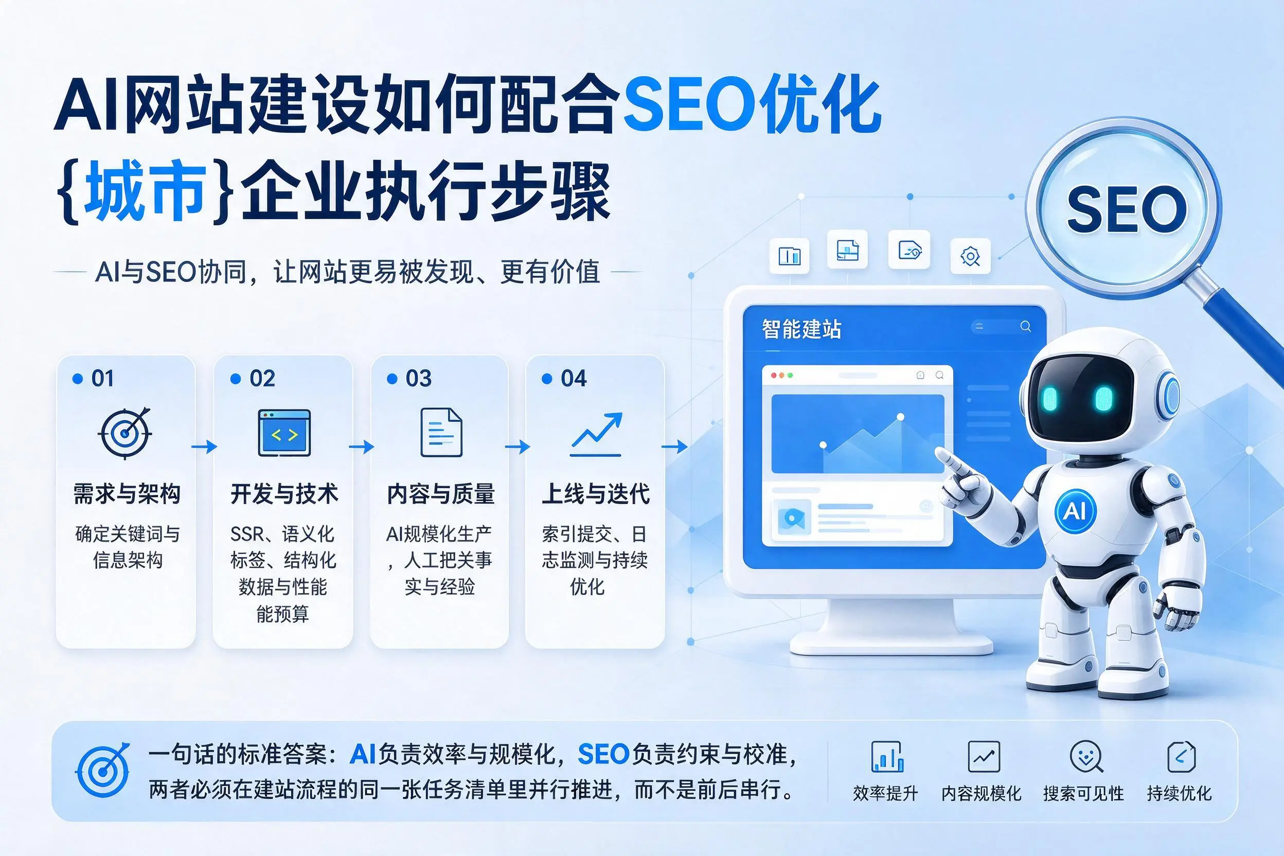 AI网站建设如何配合SEO优化,珠海企业执行步骤